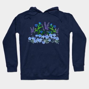 Lavender and Blue Flowers Hoodie